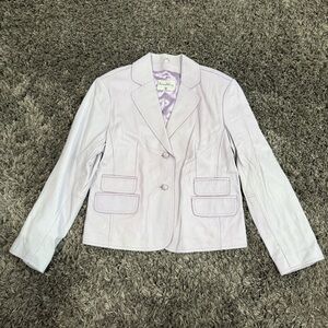 Pamela McCoy Women's Leather Blazer in Lilac, Size L